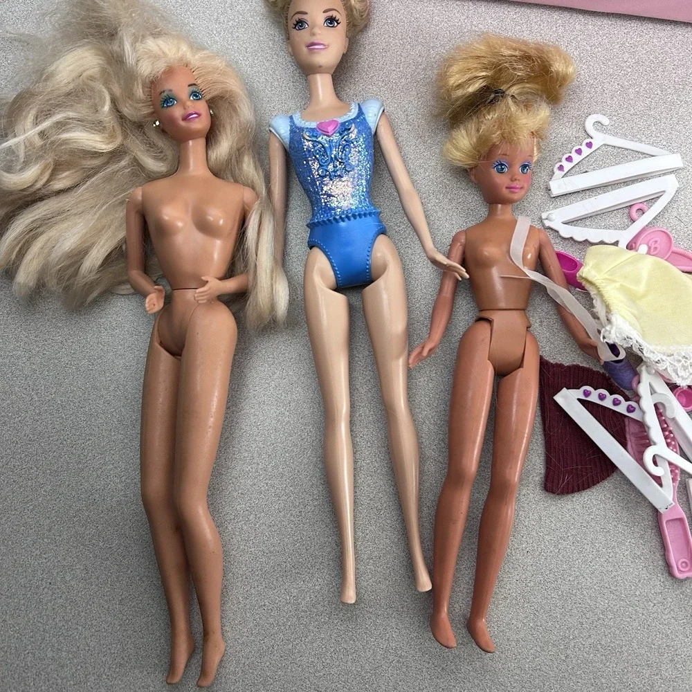 Vintage Barbie Doll‎ Fashion Dolls & Clothes Carry Case Box 80s 1988 Pink Mattel